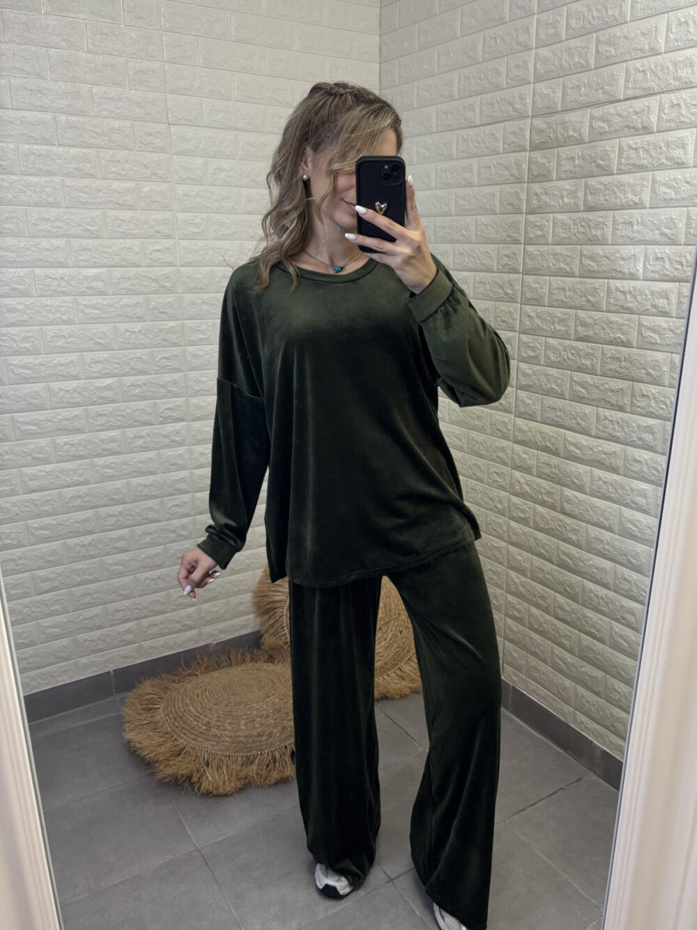 Velour Σετ Χακί